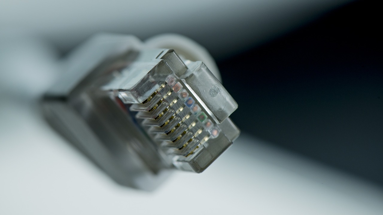 A picture of a business broadband cable (RJ45)